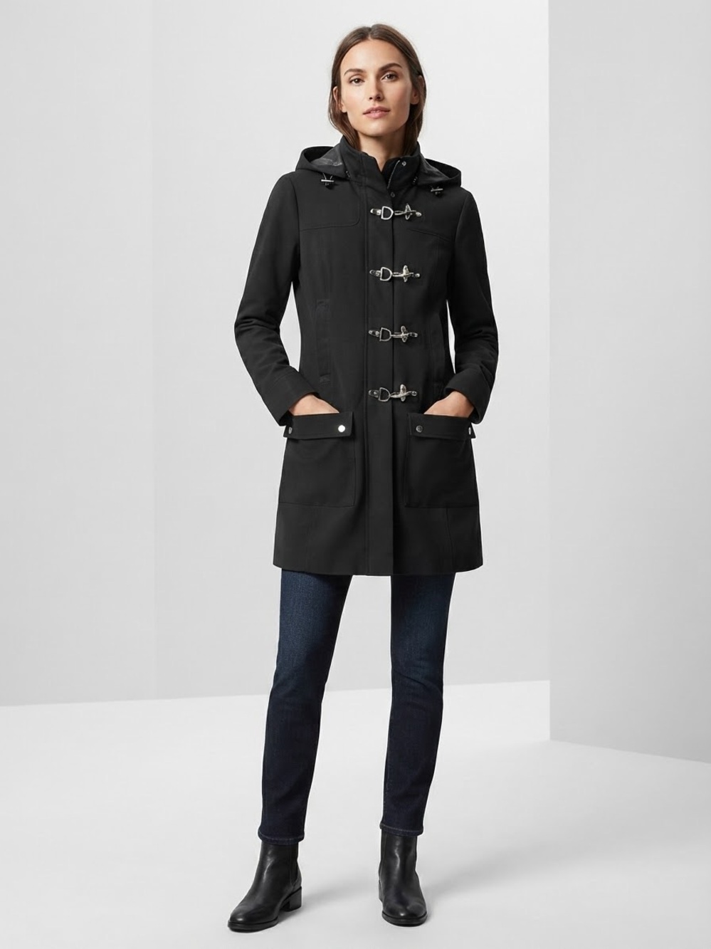 Roots Premium Quality Duffle Hooded Toggle Trench Coat